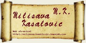 Milisava Kasalović vizit kartica
